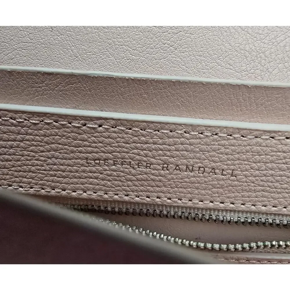 Loeffler Randall Leather Crossbody Clutch Salmon Pink Chain Strap Envelope Bag